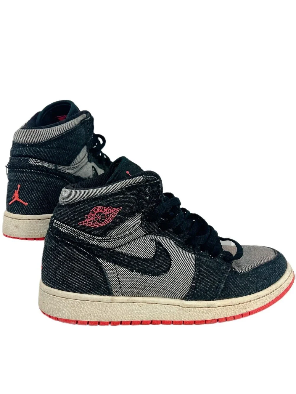 Nike Air Jordan 1 Retro Alarming Canvas Denim 440563-002 Youth Sz 7Y womens 8.5